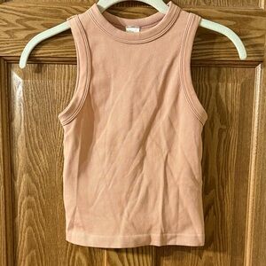 Blush Ribbed Sleeveless Tank Top